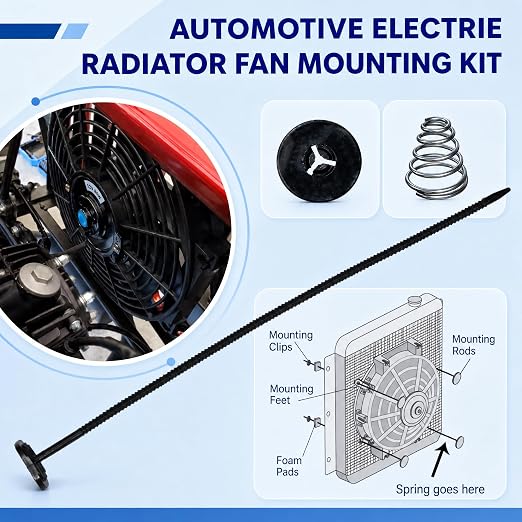 12V Digital Radiator Fan Switch Kit with Mounting Kit, Dual Electric Fan Switch Replace #0444, Adjustable 104°F-230°F w, IP54