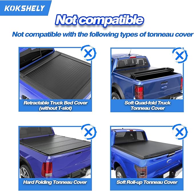 71.3’’ Adjustable Truck Bed Rack Cross Bars(2-Pack) for Full-Size Trucks, T-Slot Tonneau Cross Bars| Aluminum Cross Bar with Top Slide Mount | Compatible with Kayak Racks, Bike Racks & More