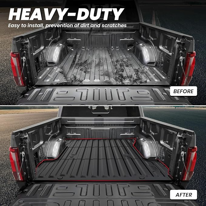 LASFIT 6.5ft Bed Mat for Ford F-150 2026 2025 2024 Truck Box All Weather Protector TPE Durable Easy Clean Bed Liner for F150-Not Fit for Drop in Bedlienr