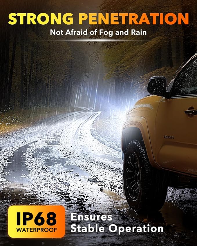 OXILAM H7 Fog Lights LED Bulb, 900% Brighter 6500K Cool White Light, 5Min Plug and Play No Adapter Required, Non-Polarity, 10 Years Lifespan Replacement, IP68, Pack of 2