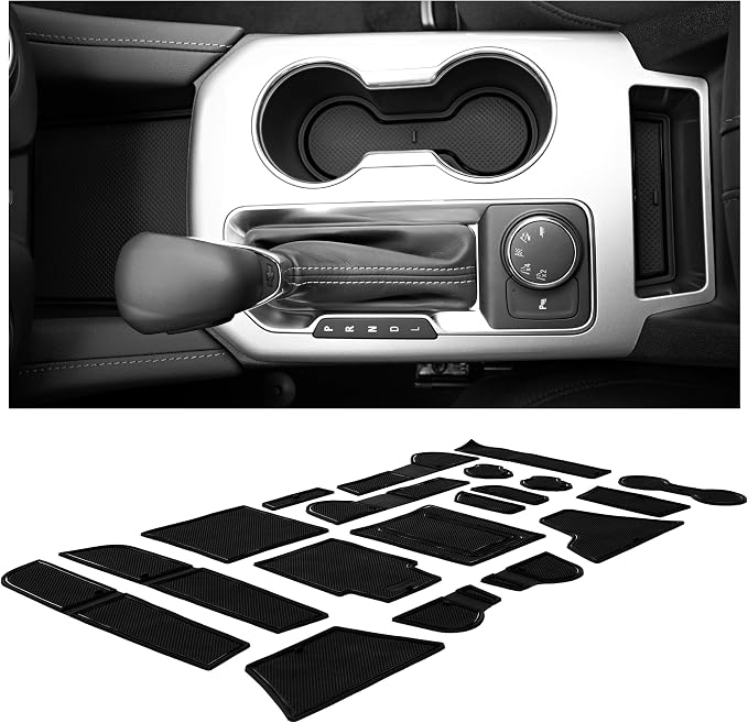 CupHolderHero Compatible with Chevy Blazer Accessories 2019-2023 Premium Custom Interior Non-Slip Anti Dust Cup Holder Inserts, Center Console Liner Mats, Door Pocket Liners 19pc Set (Solid Black)