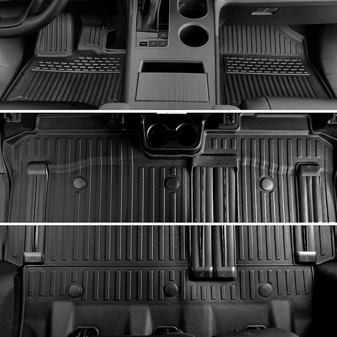 Floor Mats for Toyota Sienna 2021-2026, All Weather Floor Mats Lower Trunk Cargo Liner Accessories, Full Coverage Set (Fit 8-Seat with Spare Tire)