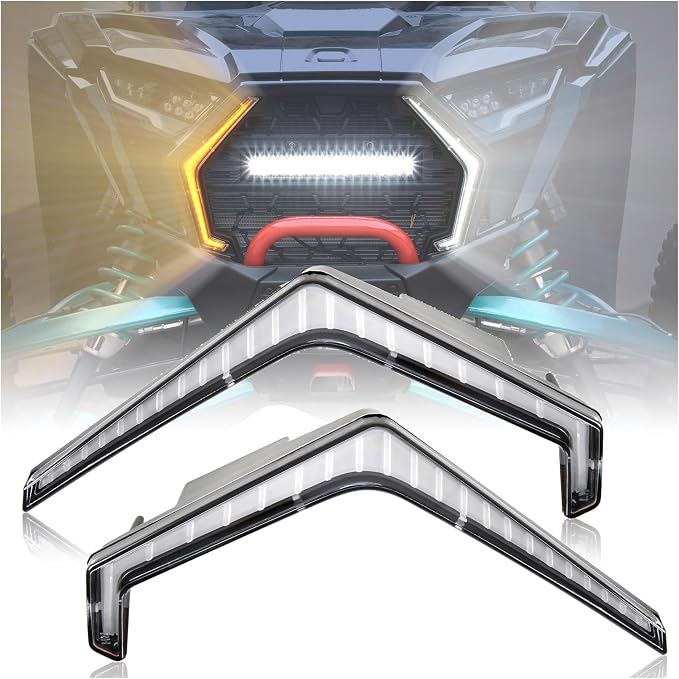 Fang Accent Lights for 2025 2026 Polaris RZR PRO XP/R/S Accessories, LED IP67 Turn Signal Lights Front Grill Lamps Street Legal Kit for 2025+ RZR PRO (2PCS, Replace #2417278, #2417279)