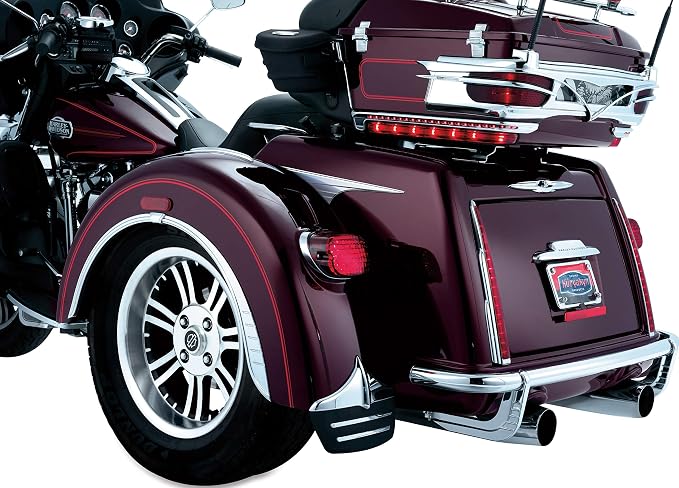 Kuryakyn 7214 Motorcycle Accent Accessory: Rear Fender Flares for 2009-19 Harley-Davidson Trike Motorcycles, Chrome, 1 Pair , black