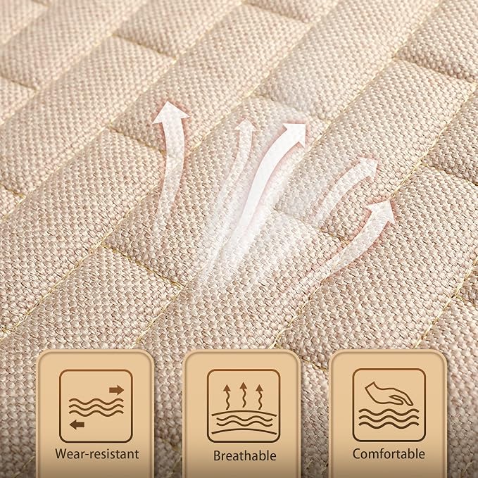 Car Seat Covers Front Seats,2 Pack Seat Covers for Cars Truck SUV,Front Seat Covers with Storage Pocket,Bottom Auto Seat Cushion Pad Mat for Most Vehicles-Beige,Front 2 Pcs