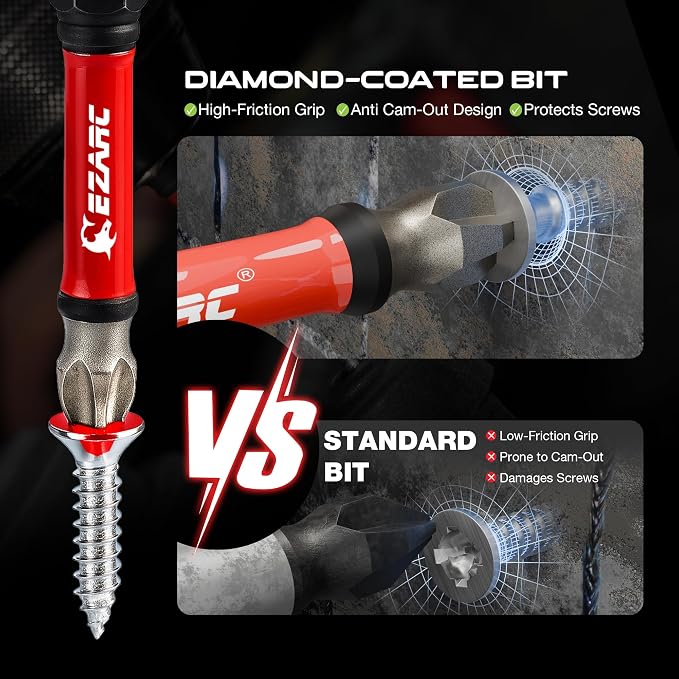 EZARC Diamond Coated Screwdriver Bit Set and EZARC 21PCS Impact Socket Adapter Set