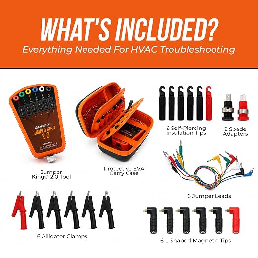 Supco Tradefox Jumper King 2.0 | HVAC Thermostat Bypass Tool & Low Voltage Short Finder