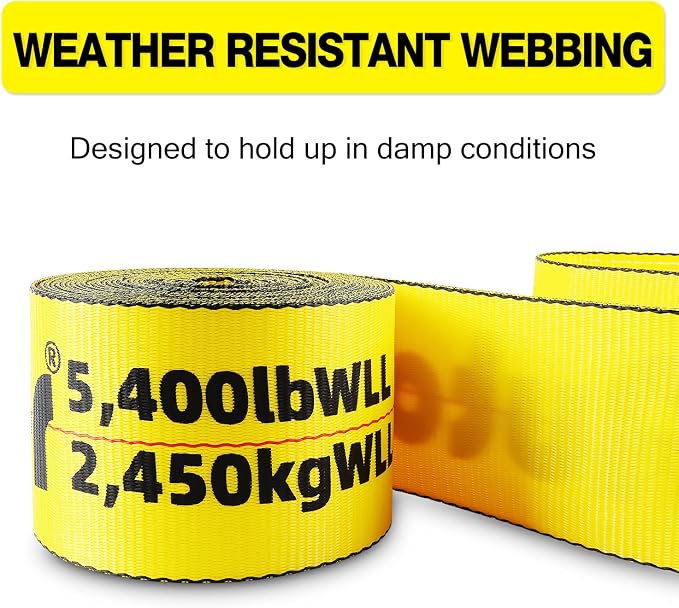4" x30' Flat Hook Winch Straps 4 Pack and Strap Winder for Flatbed Trailer
