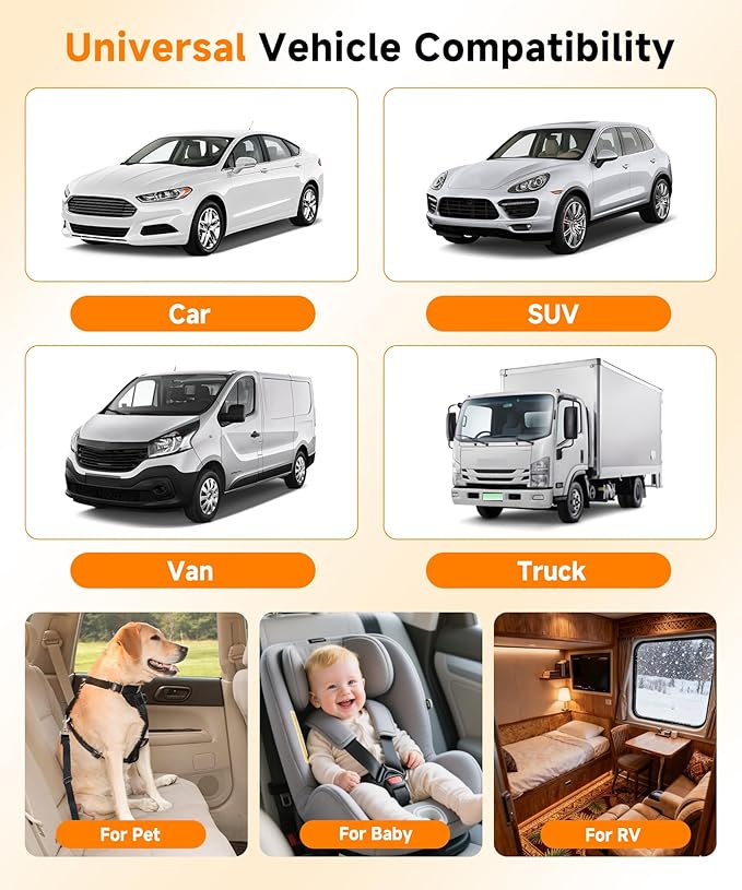 Dual Baby Car Monitor for 2 Kids - 6.86 Inch IPS Split Display with 2 IR Night Vision Camera, Dual Channel Car Baby Monitor Easily Install for Rear Facing Seat Backseat Camera for Baby