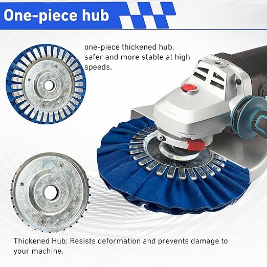 8" Airway Buffing Wheel Kit - 9Pcs Aluminum Metal Polishing Set with 5/8" Arbor Hole & Polishing Compound, Compatible with Angle Grinder for Mirror Finish