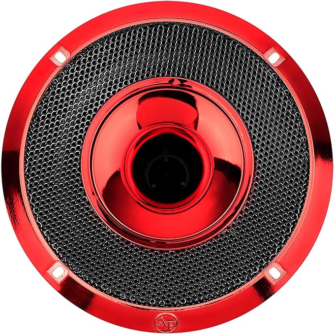 Audiopipe 6.5" Compression Horn Mid-Range Loudspeaker (APMB-628GH-RED), 300W, Built-in Compression Horn Driver, Flat Steel Basket, 2-Way Coaxial, KSV Voice Coil, Grill, Sleek Candy Red