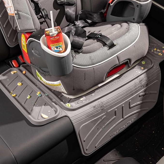 WeatherTech Child Car Seat Protector with Back | Spill Protection, Prevents Seat Compression, Grey