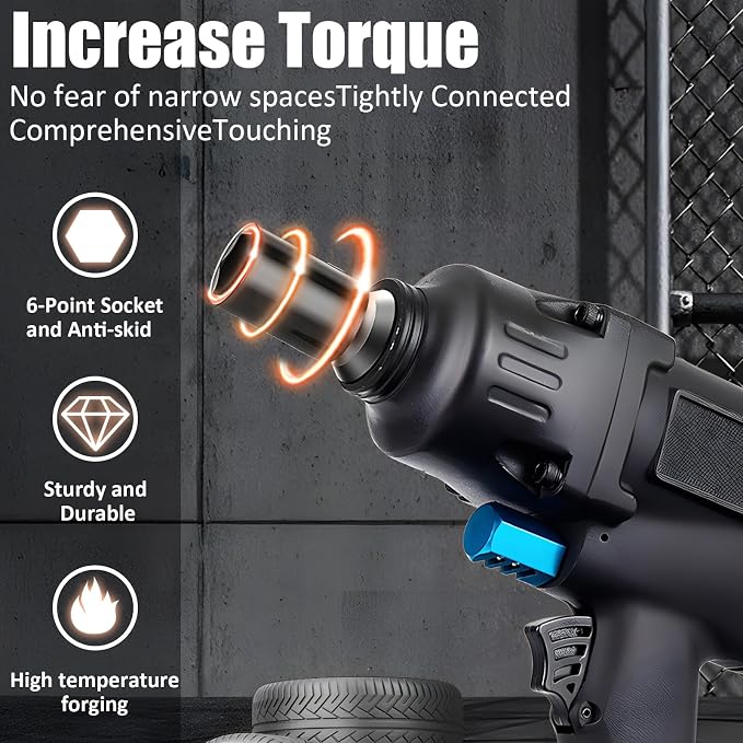 TONYNOL 3/4 Inch Drive Deep Impact Socket Set,6-Point, Metric Sizes(25-50mm),14 PCS,Cr-Mo Steel,Heavy Duty Impact Sockets for Automotive & Industrial Machinery,With a Storage Case