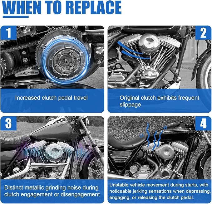 17PCS Extra Plate Steel Clutch Disc Kit Compatible with Harley Touring,Softail,Dyna,FXR Big Twin models 90-97,Sportster XL883 XL1200 models 91-17,Buell 91-02 Replace#307-30-10011