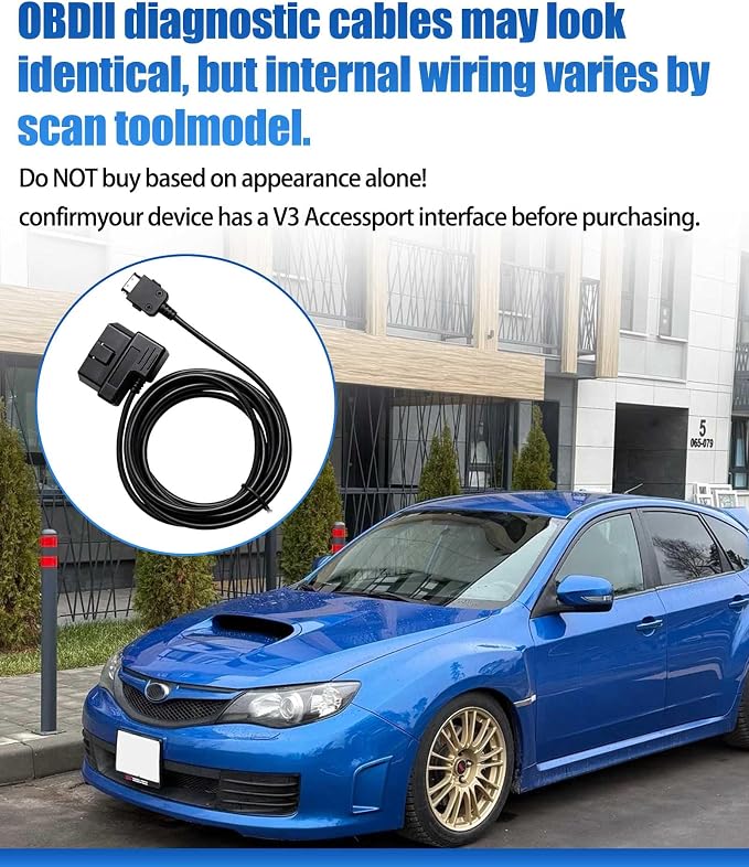 V3 Accessport OBD2 Diagnostic Cable Adapter 6.4FT Compatible with Subaru WRX STI Ford VW BMW Evo