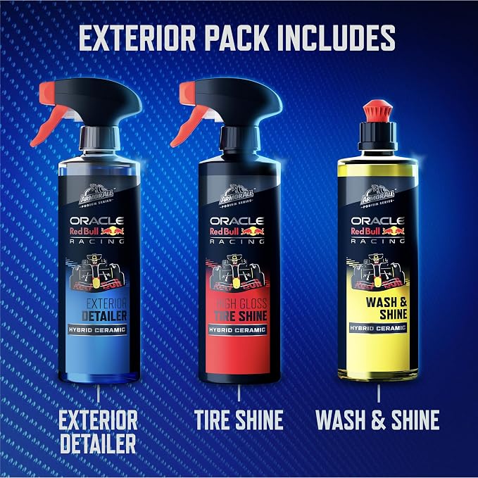 Armor All Podium Series 3-Piece Exterior Car Detailing Kit - Oracle Red Bull Racing, Hybrid Ceramic Wash & Shine, Exterior Detailer & Tire Shine Spray, Gift for Dad, 16 fl oz Each