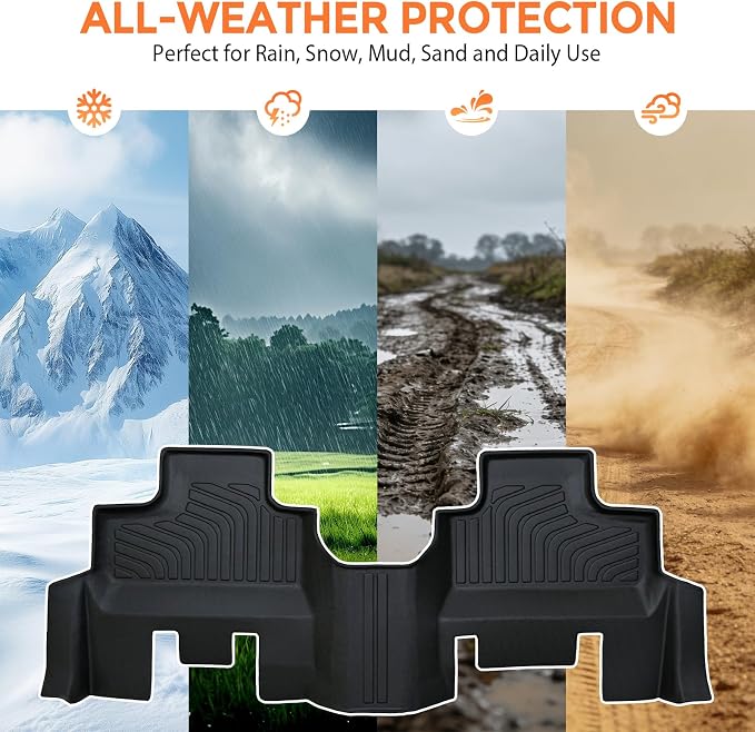 Floor Mats for Jeep Wrangler JK Unlimited 4 Door 2007-2013 (Not for 4XE, JL or 2 Door), Custom Fit Heavy Duty TPE All Weather Protection, Waterproof Non-Slip Black (Two-Row Floor Mats)