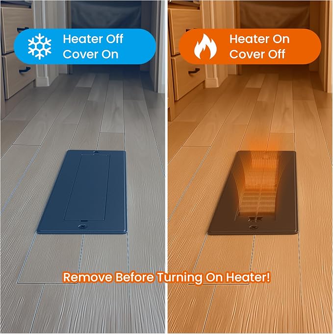 Safoner Aluminum RV Floor Register 2"x10" with Removable Cover, Lightweight Durable Camper Essential, Pet-Friendly RV Vent Accessories for Inside, 2 Pack-Black