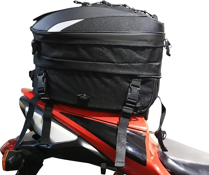 MZS Motorcycle Cover + Motorcycle Tail Bag, 38L Expandable Dual Compatible with Sport Bikes