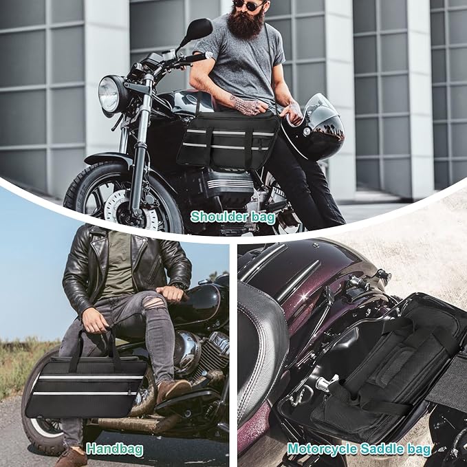 Motorcycle Saddlebag Liner, Waterproof 32L Large Hard Saddle Insert Travel Storage Bag Compatible with Touring Street Glide Road Glide Road King 1993-2023 1700 Royal Star