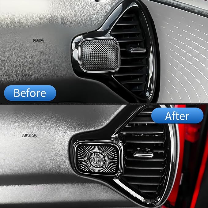 2PCS Dashboard Tweeter Speaker Covers Trim Compatible with Kia Soul 2020-2026 Accessories (Glossy Black)