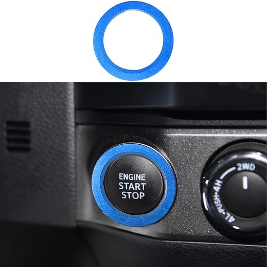 for Toyota Tacoma Accessories 2023 2022 2021 2020 with 8" or 7" Touchscreens Knob Covers - AC Vent Ring Button Knob Covers for Air Conditioner Volume Mirror Push Start Stop Button Trim 12Pcs (Blue)