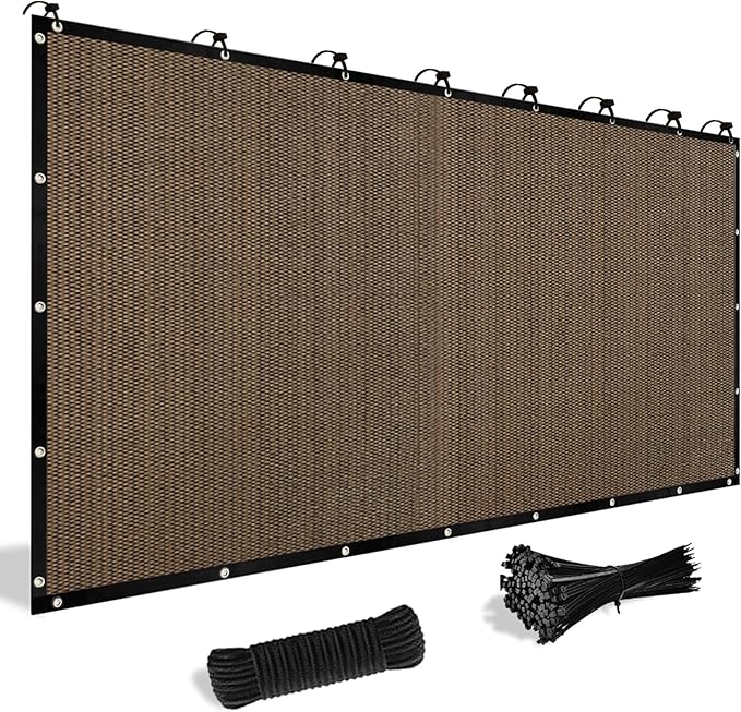 Shade&Beyond Customized Size 21' X 21' Shade Cloth with Grommets, 90% UV Protection UV Protection Mesh Tarp Sun Screens for Patio GN04, Mocha