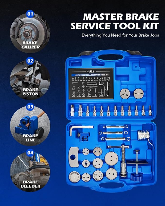 Orion Motor Tech XZN Triple Square Spline Bit Sockets & 34pc Brake Caliper Tool Set, Bundle