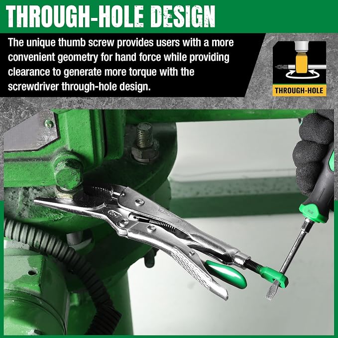 SK 9.5" Long Nose Locking Pliers, Premium CR-V Construction, Ergonomic Anti-slip Handle, Ideal for Welding or Assembly