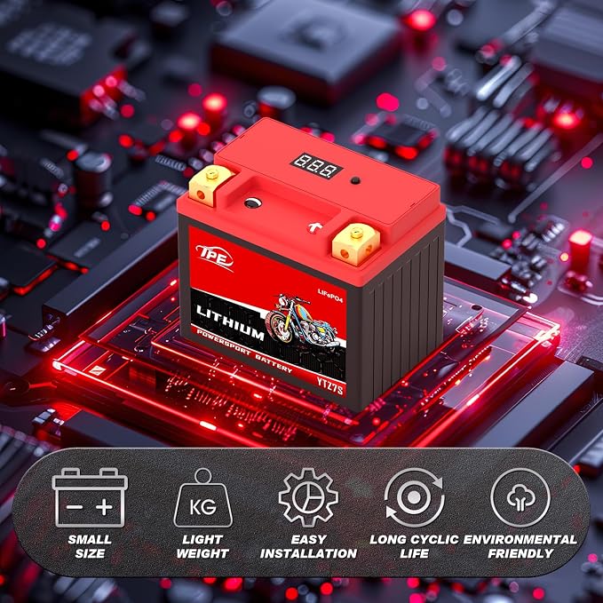 TPE Lithium YTZ7S-BS 12V 4AH 380CCA Motorcycle Battery Powersport Battery for ATV, Jet Ski, Scooter, PWC & More