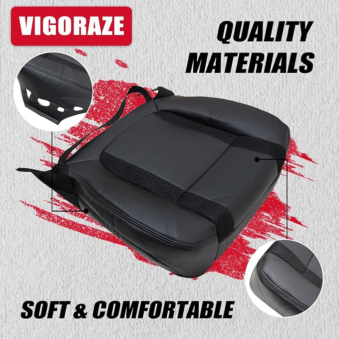 Front Driver & Passenger Bottom & Top Lean Back Replacement Perforated Leather Seat Covers Black Compatible with Ford F150 SVT 2010 2011 2012 2013 2014