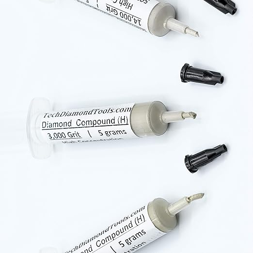 TechDiamondTools Kit of 3 Diamond Polishing Compound Polishing Paste USA Made 3000 5000 14000 Grit for Marble Glass Metal Rock Jewelry Resin Silver Gemstone with High Concentration of Diamond Powder