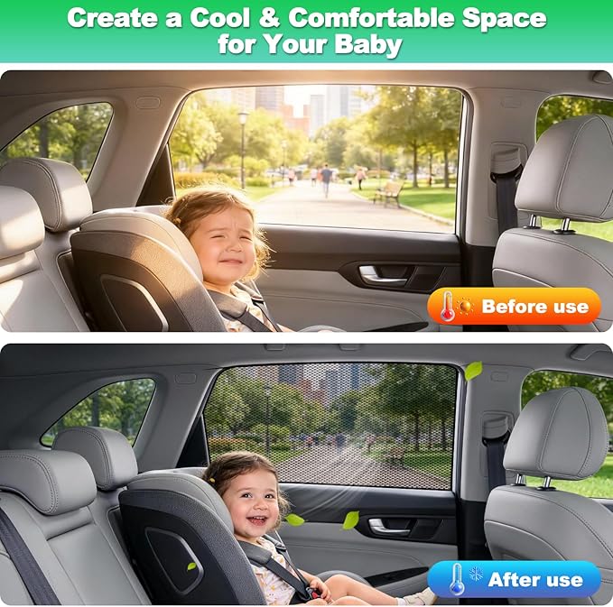 Car Window Shades for 2023-2026 Sportage - Rear Side Window Sun Shade for Baby, Breathable Mesh Car Privacy Window Covers, UV Protection and Heat Insulation for Road Trips, Napping, Camping
