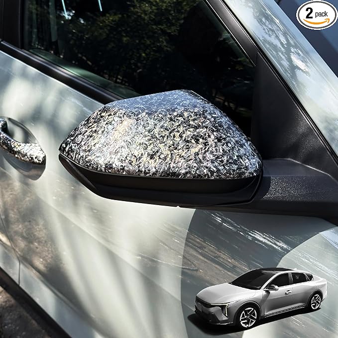 2PCS Exterior Side Mirror Covers Trim Compatible with Kia K4 2025-2026 Accessories (Forged)