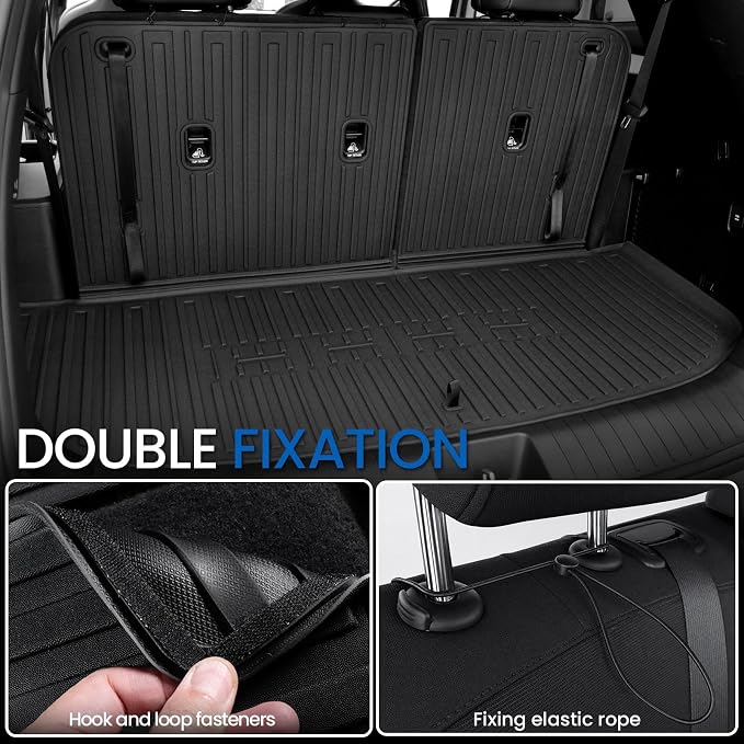 Cargo Liner Backrest Mats for 2027 Kia Telluride 7&8 Seats Gas Only, All Weather TPE Cargo Trunk Mat Seat Back Protectors Accessories