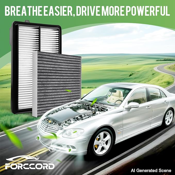 Cabin & Engine Air Filter Fit for Honda Accord 3.5L V6 2013-2017, Acura TLX 3.5L V6 2015-2020 Activated Carbon Cabin Filter Replacement CF10134 CA11477 Car Accessories