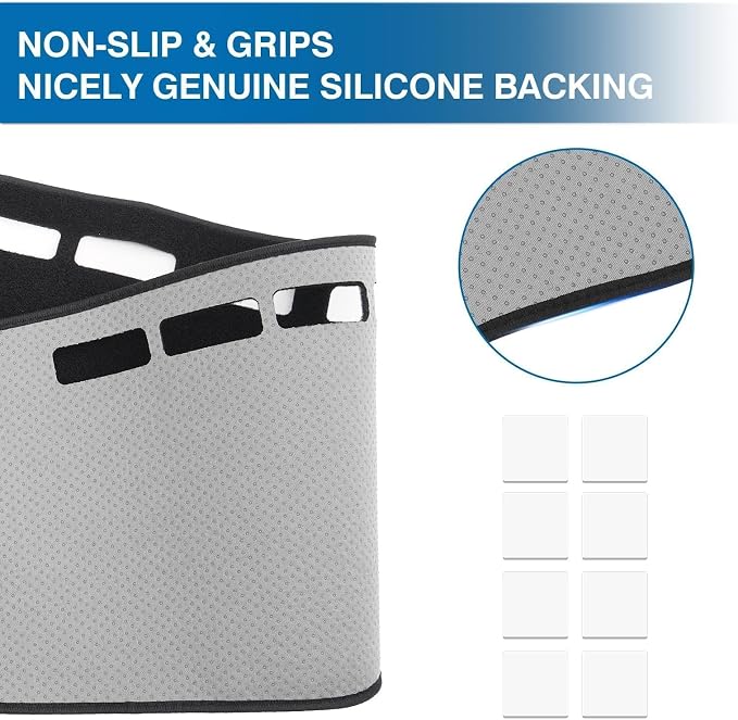 KUST Black Dash Cover for Hyundai Santa Fe 2019 2020 2021 2022 2023 Left Hand Driving Dashboard Cover Polyester Non-Slip Interior Accessories for Santa Fe Sunshade Windshield No Glare