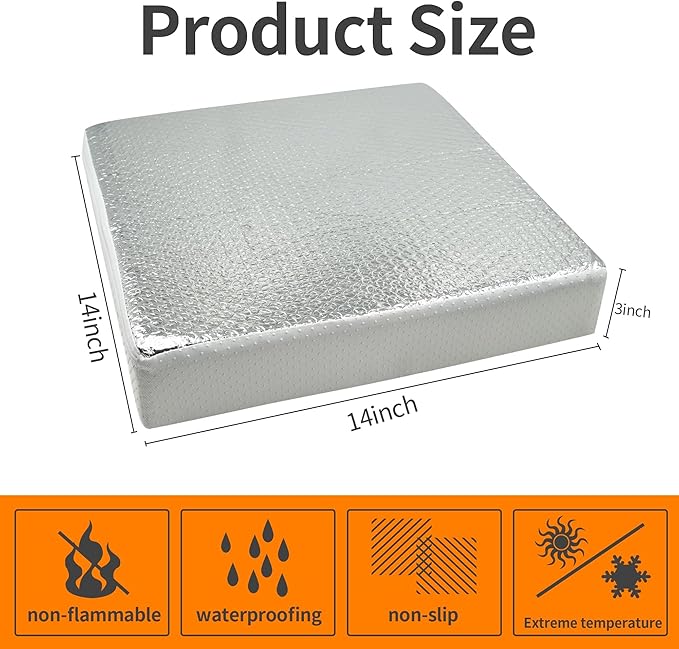 2PCS 14"x14"x3" Universal RV Vent Insulator, RV Skylight Cover with Reflective Surface, Skylight Shade Energy Savings Sunroof Fits for 14 Inch X 14 Inch RV/for Camper Vents