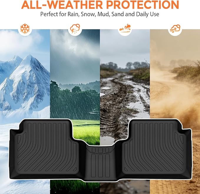 Floor Mats for Ford Bronco Sport 2021-2026 (Only for Sport Version & Fuel Version), Custom Fit Heavy Duty TPE All Weather Protection Waterproof Non-Slip Black (Two-Row Floor Mats & Cargo Liner)