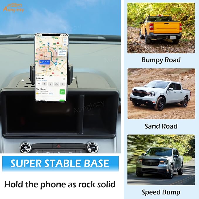 Aunginsy Center Console Dash Mount Phone Holder Compatible with Ford Maverick 2022 2023 2024, Car Dashboard Instrument Table Organizer Storage Tray Groove Panel Cell Mobile Phone Bracket Accessories
