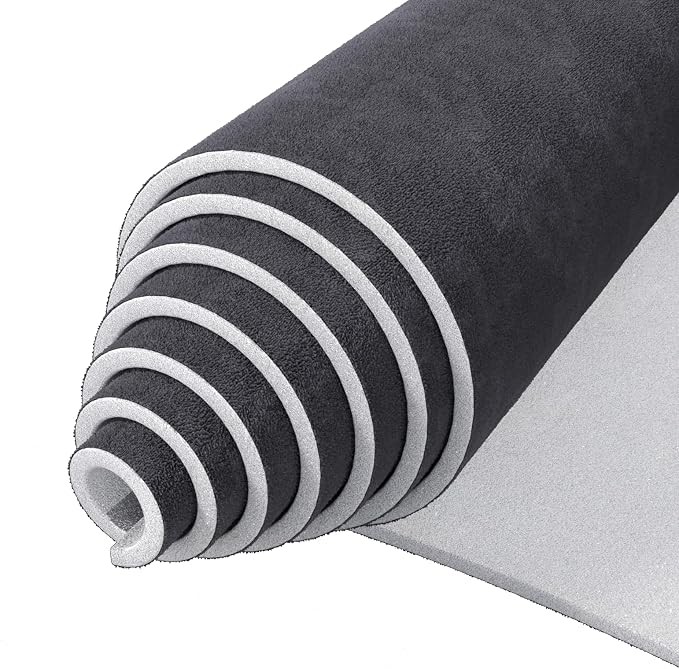 Babnecl Suede Auto Headliner Fabric 38" L × 60" W with Foam Backing - Tube Packaging - Dark Grey Interior Replacement Material for Car/Truck/SUV/RV Roof - Home Repair/DIY Headliner Material