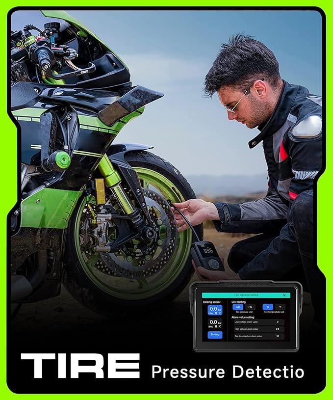 Motorcycle CarPlay Screen 7 Inch Wireless Carplay Android Auto for Motorbike with Removable Bracket, IP68 Waterproof Touchscreen, Supports GPS Navigation Bluetooth