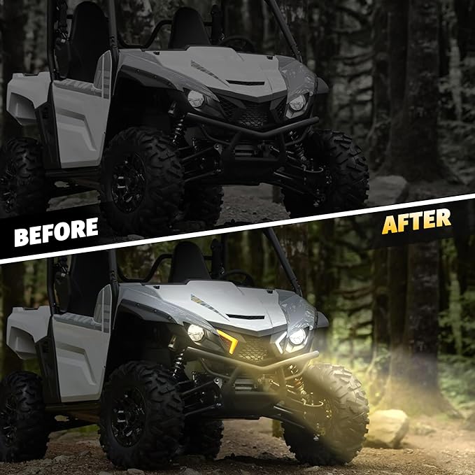SAUTVS LED Turn Signal Fang Lights for Yamaha Wolverine X2 X4, Front Grille Accent Lights Signature Lights Grill Lamps for Yamaha Wolverine X2 X4 850 1000 2018-2025 Accessories (2PCS)