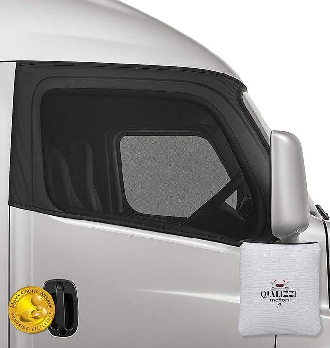 XXXL/Window Sun Shades for Trucks (9 Sizes) - Slip-On Breathable Mesh Socks for Side Windows, Full Coverage, Heat & Bug Protection, 2-Pack by Qualizzi