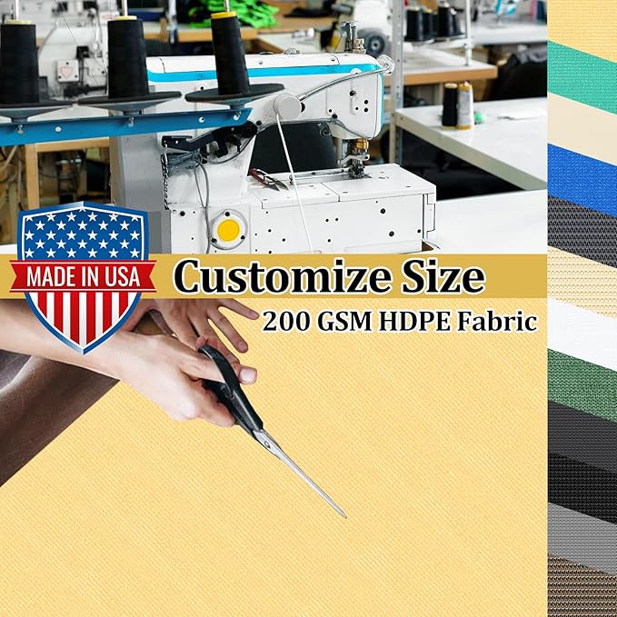 Shade&Beyond Customized Size 4' X 23' Shade Cloth with Grommets, 90% UV Protection UV Protection Mesh Tarp Sun Screens for Patio GN04, Sand