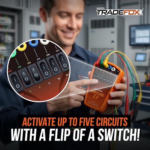 Supco Tradefox Jumper King 2.0 | HVAC Thermostat Bypass Tool & Low Voltage Short Finder