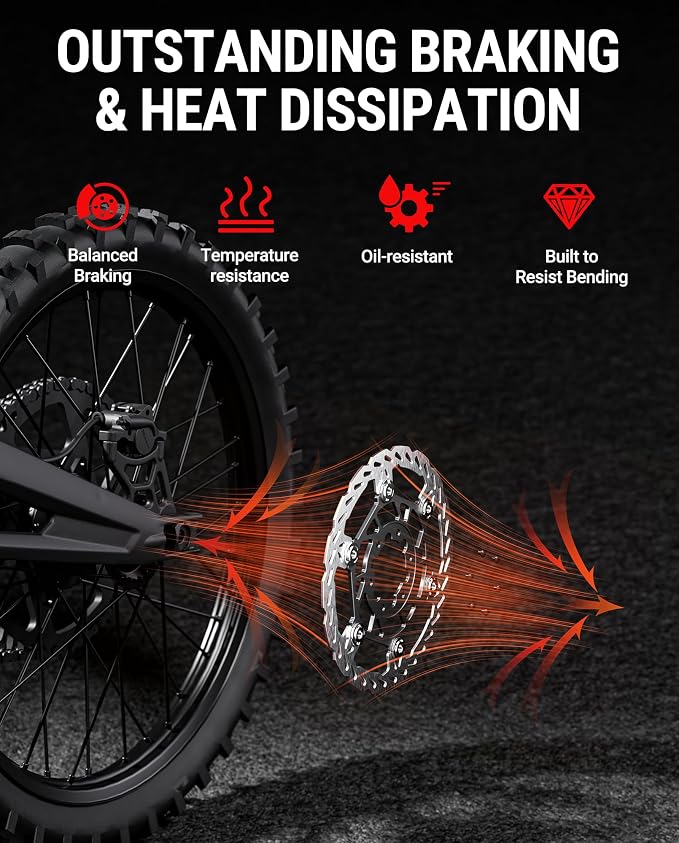 Floating Rear Disc Brake Rotor(220mm),Aircraft Aluminum Core,Stainless Steel MTB Brakes Rotors with 6-Hole,Thickness 2.3mm,High Performance for Talaria Sting R MX3,MX4(Rear)