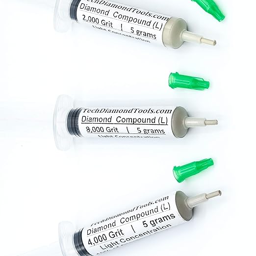 TechDiamondTools Kit of 3 Diamond Polishing Compound Polishing Paste USA Made 2000 4000 8000 Grit for Marble Glass Metal Rock Jewelry Resin Silver Gemstone with 10% of Diamond Powder