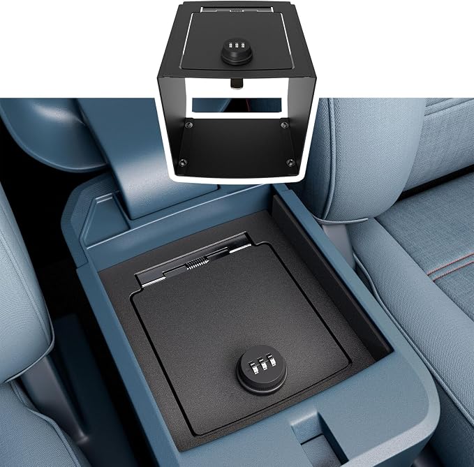 xipoqix Center Console Safe Vault Compatible with 2022-2025 Ford Maverick Armrest Safe Lock Box Replacement for 2022-2025 Ford Maverick Accessories