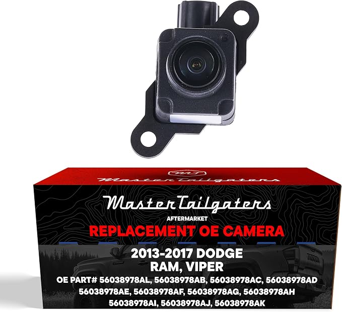 Master Tailgaters Replacement for Dodge Ram (2013-2015), Viper (2013-2017) Backup Camera OE Part # 56038978AL, 56038978AB, 56038978AC, 56038978AD, 56038978AE, 56038978AF, 56038978AG, 56038978AH